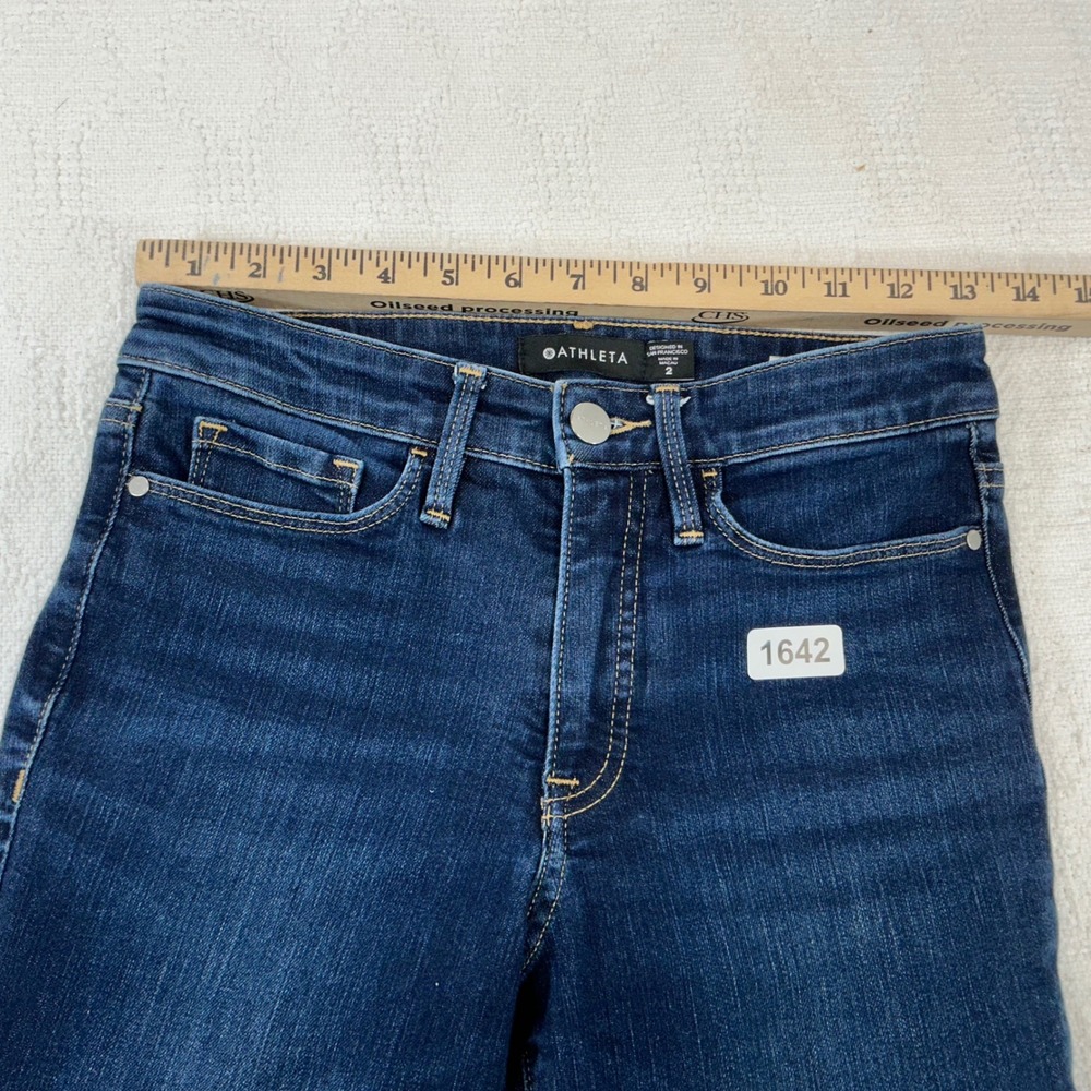Athleta Womens Dark Wash High Rise Skinny Denim Jeans Blue Size 2 - Picture 8 of 9